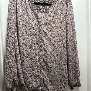 NYDJ Cream Ruched 3/4 Sleeve Blouse